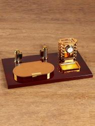 Набор настольный, органайзер 4 в 1 с визитницей, красное дерево NO BRAND