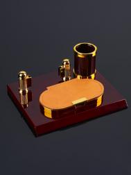 Набор настольный, органайзер 3 в 1 с визитницей, красное дерево NO BRAND