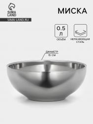 Миска из нержавеющей стали с двойными стенками NO BRAND