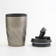 Термокружка, 350 мл, графика, сохраняет тепло 2 ч, 13.5 х 8 см, золотистый металик Take It Easy