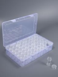 Органайзер для хранения мелочей, 60 баночек, в контейнере, 28×17×5.5 см, прозрачный Арт Узор