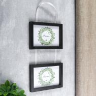 Фоторамка двойная на тесьме l-3 10х15 см черный (пластиковый экран) NO BRAND