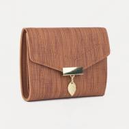 Кошелек на кнопке, цвет коричневый NO BRAND