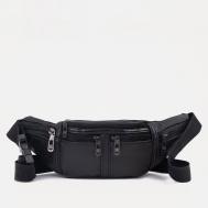 Поясная сумка на молнии, цвет черный NO BRAND