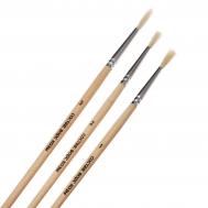 Набор кистей коза, 3 штуки (№1, 2, 3), круглые, с деревянными ручками, в блистере Calligrata