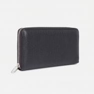 Портмоне мужское на молнии, отдел для купюр, для карт, для монет, цвет черный NO BRAND