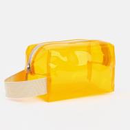 Косметичка на молнии, с ручкой, цвет желтый NO BRAND