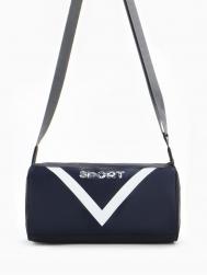 Сумка спортивная на молнии, боковой карман/сетка, регулируемый ремень, маленький размер, темно-синяя NO BRAND