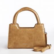 Сумка женская тоут на молнии, цвет бежевый NO BRAND