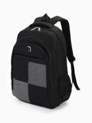 Рюкзак школьный из текстиля, 2 отдела, 4 кармана, цвет черный NO BRAND