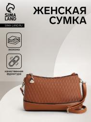 Сумка женская на молнии, цвет коричневый NO BRAND