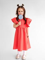 Платье для девочек в красном оттенке с декоративными рукавами Mark Formelle