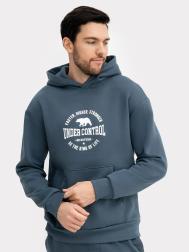 Худи мужское в сером цвете с печатью Mark Formelle