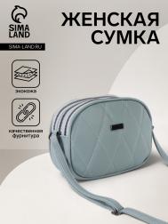 Сумка женская на молнии, цвет серо-голубой NO BRAND