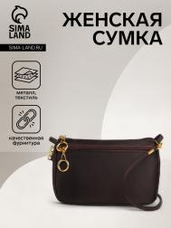 Сумка женская на молнии, цвет коричневый NO BRAND