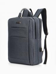 Рюкзак городской на молнии, 2 кармана, с usb, цвет серый NO BRAND