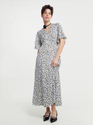 Платье женское молочное в черные пятнышки из вискозы Mark Formelle