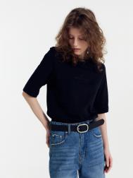 Футболка женская в черном цвете с печатью Mark Formelle