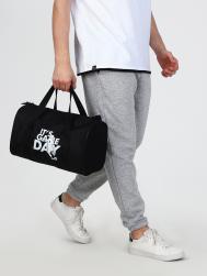 Сумка дорожная на молнии , с подкладкой, длинный ремень, маленький размер, черная Textura