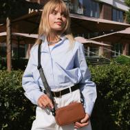 Сумка женская на молнии , маленький размер, цвет коричневый Textura