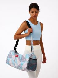 Сумка спортивная на молнии , боковой карман-сетка, регулируемый ремень, средний размер, голубая Textura