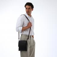 Сумка планшет мужская , 2 отдела на молнии, наружный карман, коричневая Textura