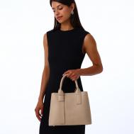 Сумка женская на молнии , средний размер, цвет бежевый Textura