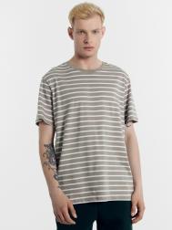 Футболка мужская кофейно-бежевая в белую полоску Mark Formelle