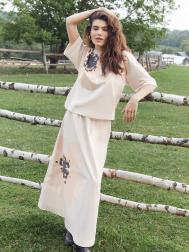 Юбка женская бежевая с цветком Mark Formelle