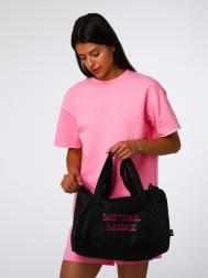 Сумка дорожная на молнии , с подкладкой, длинный ремень, маленький размер, черная Textura