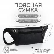 Поясная сумка на молнии, 2 наружных кармана, цвет черный NO BRAND