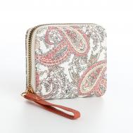 Кошелек женский на молнии с ремешком, цвет белый NO BRAND