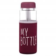 Бутылка для воды, 500 мл, my bottle, 19.5 х 6 см, чехол в комплекте, бордовая NO BRAND
