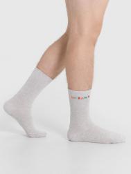 Носки мужские светло-серые с рисунком в виде надписи Mark Formelle