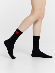 Носки женские черные с рисунком в пушистого сердечка Mark Formelle