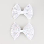 Заколка для волос белый бант, набор, 2 шт., 7.5 см, минни маус Disney