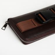 Портмоне-клатч мужской на молнии , цвет коричневый Textura