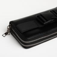 Портмоне-клатч мужской на молнии , цвет черный Textura