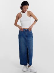 Юбка женская джинсовая макси в синем цвете Mark Formelle