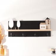 Настенные крючки декоративные с полочкой NO BRAND