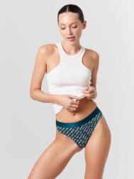 Трусы женские слипы изумрудно-зеленые с надписями Mark Formelle