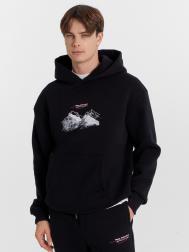 Худи мужское черное с печатью Mark Formelle