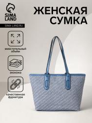 Сумка женская на молнии, средний размер, цвет голубой NO BRAND