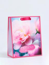Пакет подарочный вертикальный flowers, ms 18×23×10 см UPAK LAND