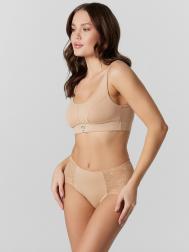 Трусы макси женские бежевые с кружевом Mark Formelle