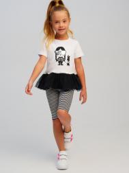 Комплект трикотажный брюки леггинсы укороченные фуфайка футболка PlayToday