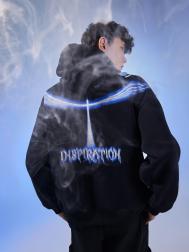 Худи мужское черное с принтом и надписью Mark Formelle