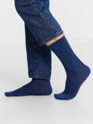 Носки мужские длинные синие с узором в виде мелких ромбиков Mark Formelle