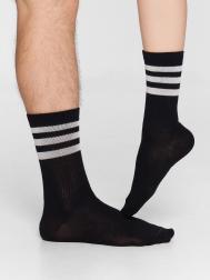Носки унисекс высокие черные с полосками Mark Formelle