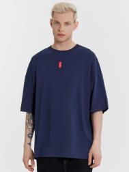 Футболка мужская оверсайз синяя с принтом Mark Formelle